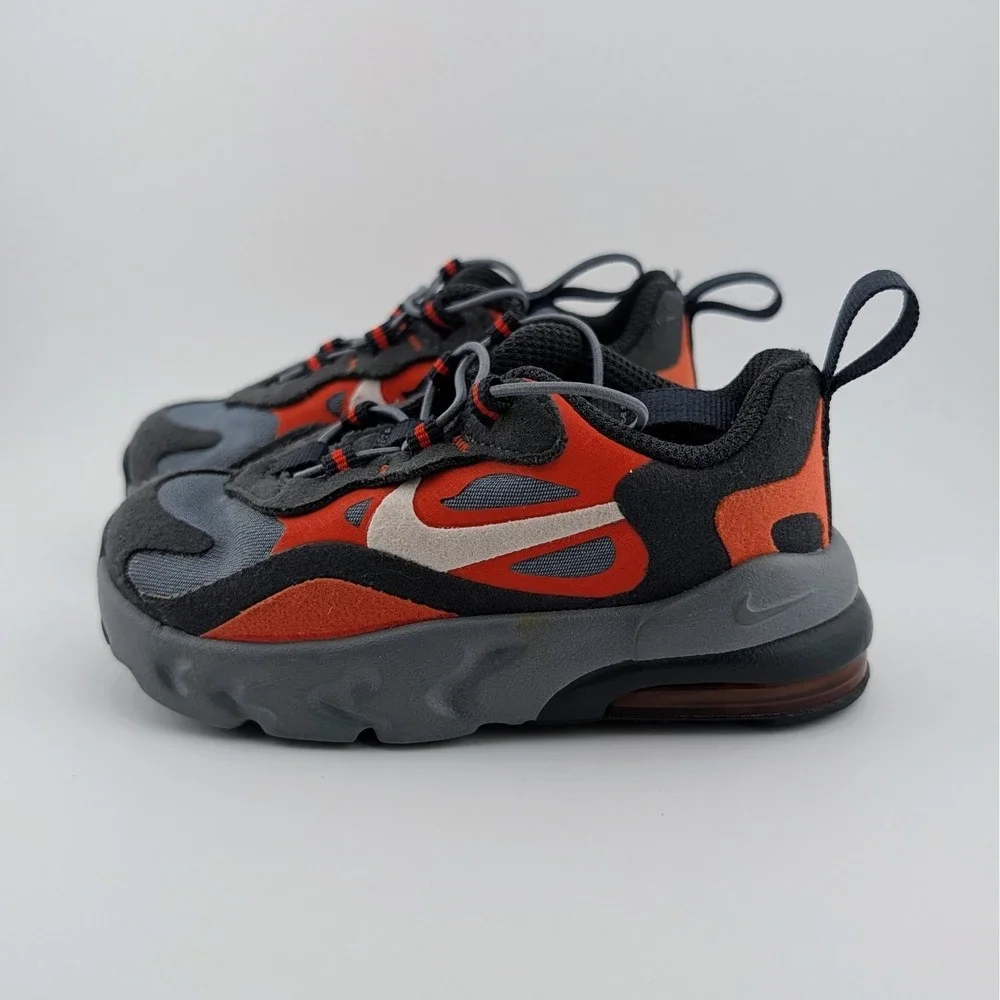 Nike Air Max 270 Baby Toddler 5C React Gray Orange Shoes CD2654-006